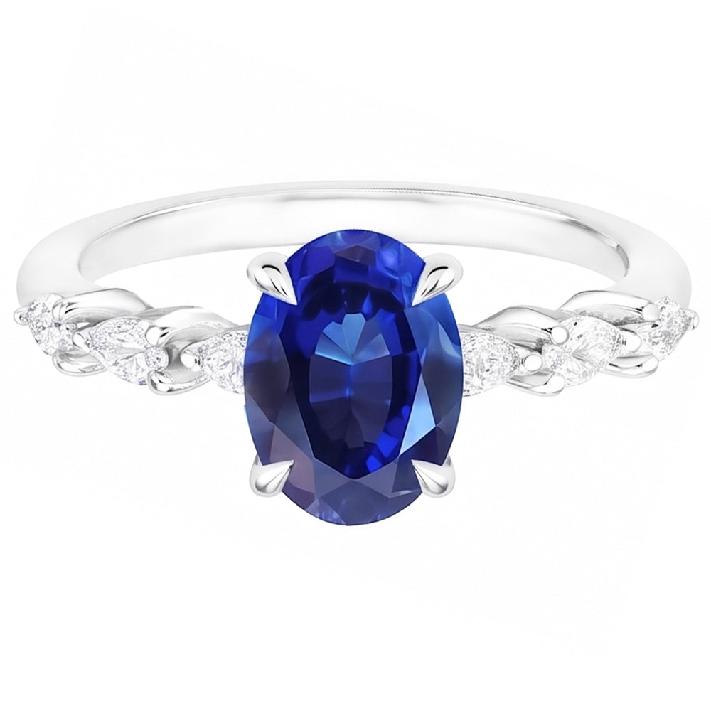 Natural Real ( Not Lab Grown )  Cornflower Sapphire Anniversary Ring