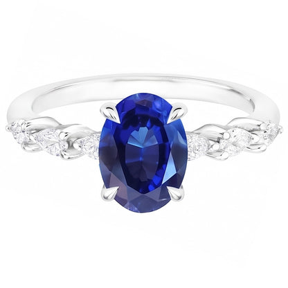Natural Real ( Not Lab Grown )  Cornflower Sapphire Anniversary Ring