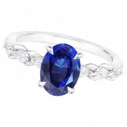 Natural Real ( Not Lab Grown )  Cornflower Sapphire Anniversary Ring