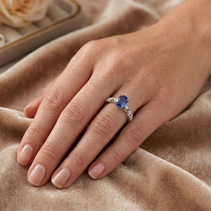 Natural Real ( Not Lab Grown )  Cornflower Sapphire Anniversary Ring