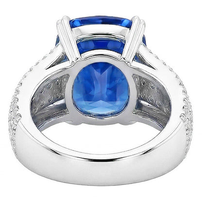 Natural Real ( Not Lab Grown )  Cushion Cut Sapphire Wedding Ring