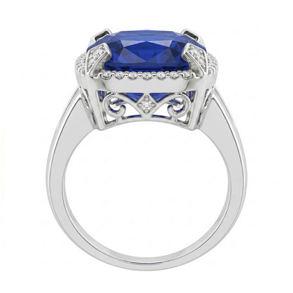 Natural Real ( Not Lab Grown )  Cushion Sapphire 7 Carat Engagement Ring