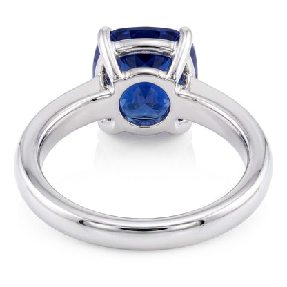 Natural Real ( Not Lab Grown )  Cushion Solitaire Sapphire Ring 2.50 Carats White Gold Jewelry