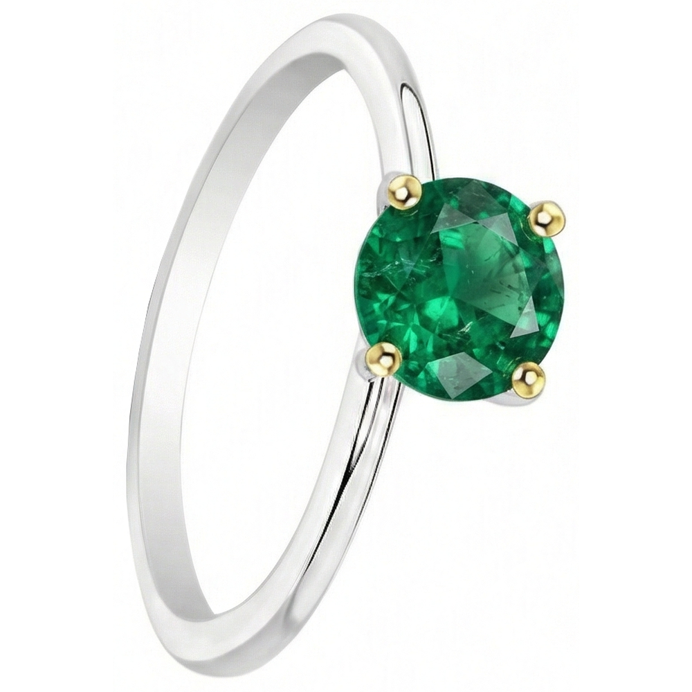 Natural Real ( Not Lab Grown ) Dainty Casual Green Emerald GIA Ring Solitaire Jewelry
