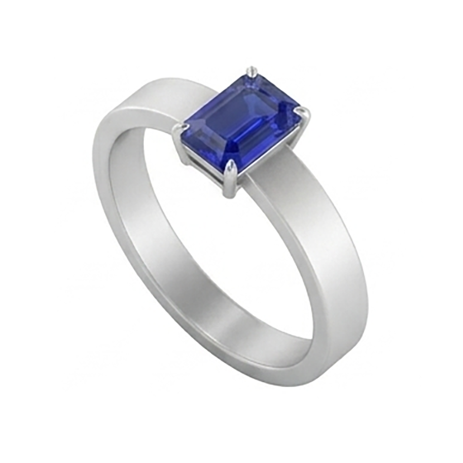 Natural Real ( Not Lab Grown )  Emerald Gemstone Mens Ring 1.50 Carats Ceylon Sapphire Prong Set