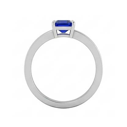 Natural Real ( Not Lab Grown )  Emerald Gemstone Mens Ring 1.50 Carats Ceylon Sapphire Prong Set