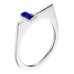 Natural Real ( Not Lab Grown )  Emerald Solitaire Fancy Ring Ceylon Sapphire Bar Set Gold 14K