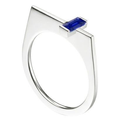 Natural Real ( Not Lab Grown )  Emerald Solitaire Fancy Ring Ceylon Sapphire Bar Set Gold 14K