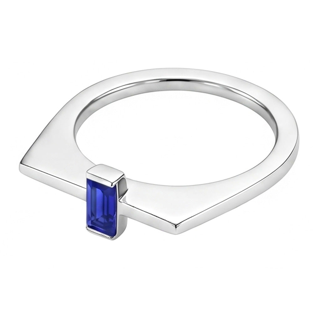 Natural Real ( Not Lab Grown )  Emerald Solitaire Fancy Ring Ceylon Sapphire Bar Set Gold 14K