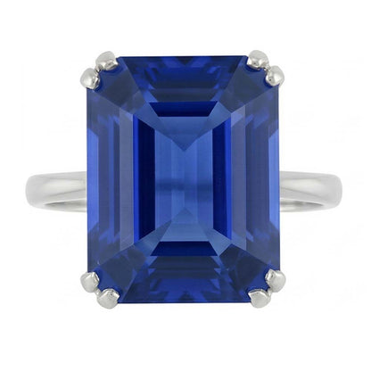 Natural Real ( Not Lab Grown )  Emerald Solitaire Ring Sri Lankan Sapphire 2.50 Carats Basket Set