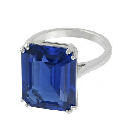 Natural Real ( Not Lab Grown )  Emerald Solitaire Ring Sri Lankan Sapphire 2.50 Carats Basket Set