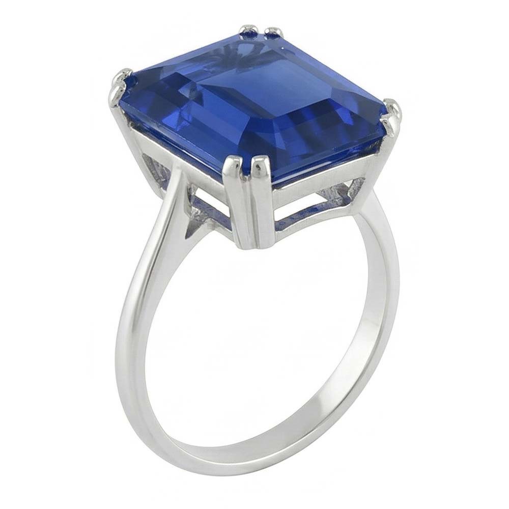 Natural Real ( Not Lab Grown )  Emerald Solitaire Ring Sri Lankan Sapphire 2.50 Carats Basket Set
