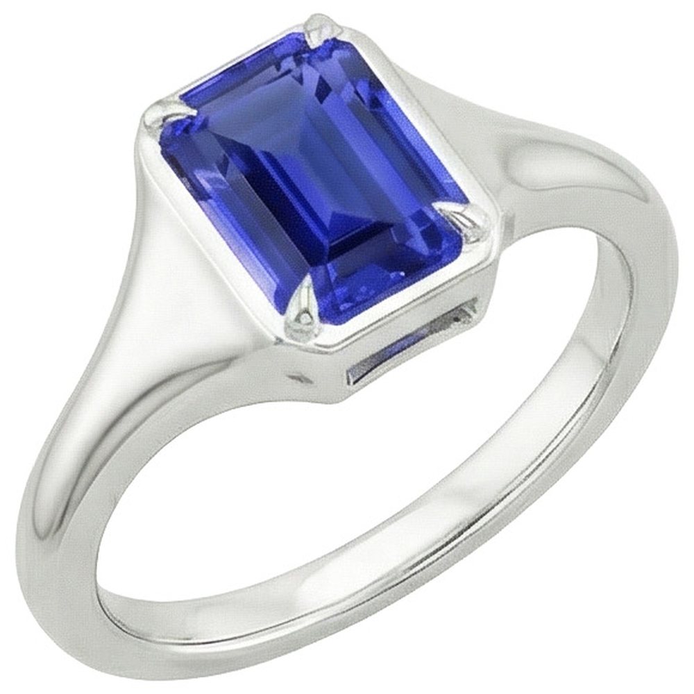 Natural Real ( Not Lab Grown )  Emerald Solitaire Ring Sri Lankan Sapphire 3 Carats