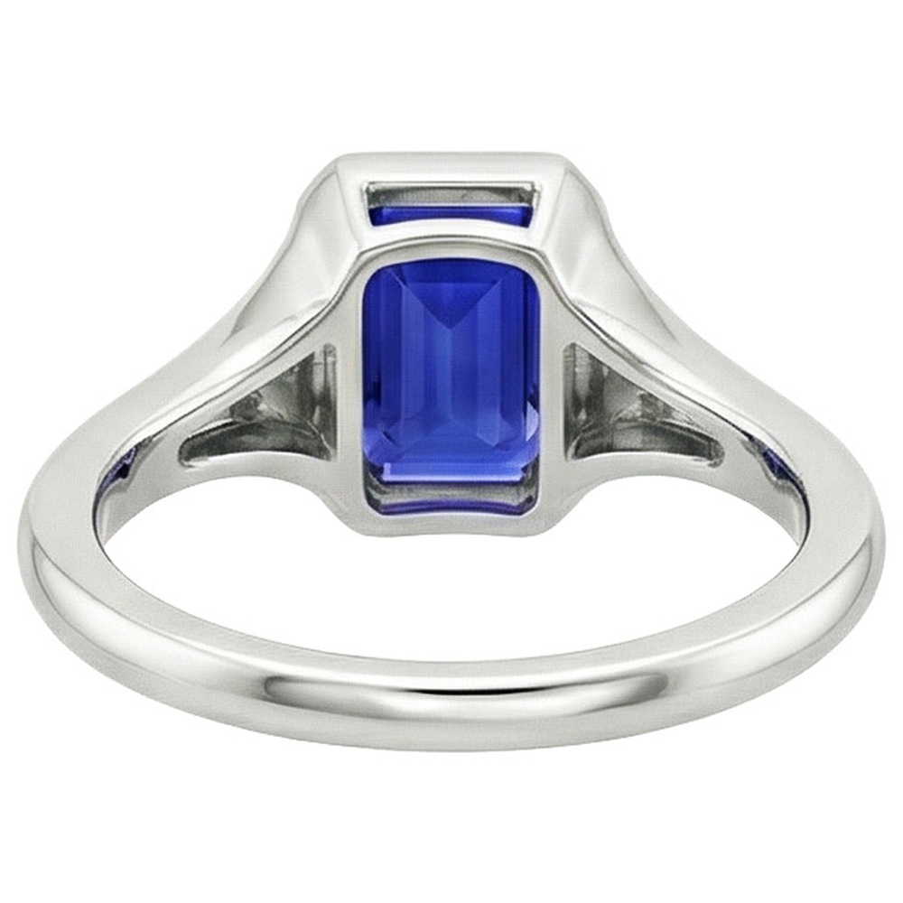 Natural Real ( Not Lab Grown )  Emerald Solitaire Ring Sri Lankan Sapphire 3 Carats