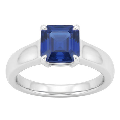 Natural Real ( Not Lab Grown )  Emerald Solitaire Sapphire Engagement Ring Set 1 Carat White Gold Band