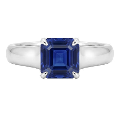 Natural Real ( Not Lab Grown )  Emerald Solitaire Sapphire Engagement Ring Set 1 Carat White Gold Band