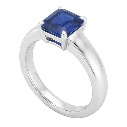 Natural Real ( Not Lab Grown )  Emerald Solitaire Sapphire Engagement Ring Set 1 Carat White Gold Band