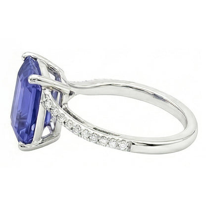 Natural Real ( Not Lab Grown )  Emerald Solitaire Wedding Ring Blue Sapphire 2.50 Carats