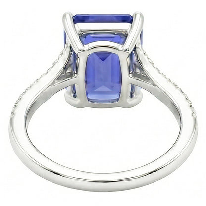 Natural Real ( Not Lab Grown )  Emerald Solitaire Wedding Ring Blue Sapphire 2.50 Carats