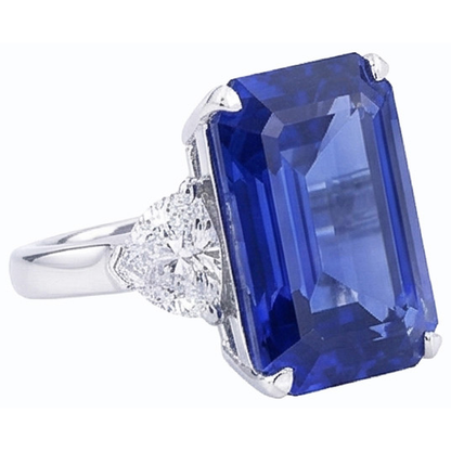 natural emerald sapphire 3.50ct ring close up detail