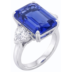 Natural Sapphire Ring 3.50ct - White Gold 14K