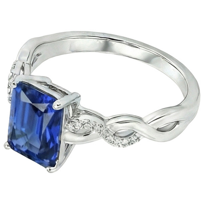 Natural Real ( Not Lab Grown )  Fancy 7 Carat Sapphire Engagement Ring