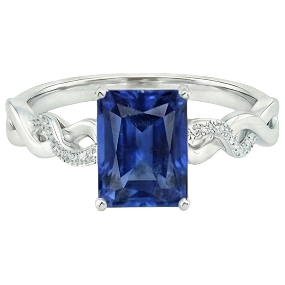 Natural Real ( Not Lab Grown )  Fancy 7 Carat Sapphire Engagement Ring