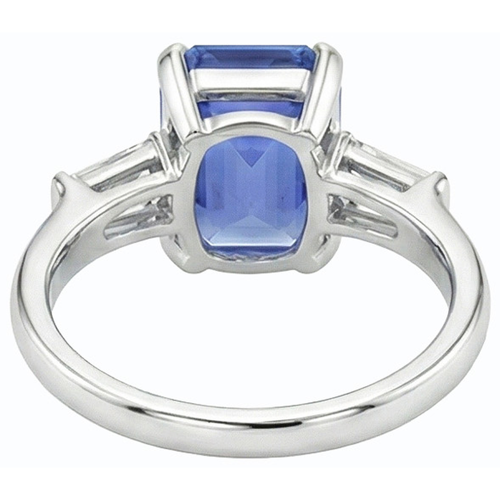 Natural Real ( Not Lab Grown )  Gemstone 3 Stone Ring Emerald Blue Sapphire 2.50 Carats Women Jewelry