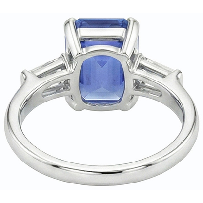 Natural Real ( Not Lab Grown )  Gemstone 3 Stone Ring Emerald Blue Sapphire 2.50 Carats Women Jewelry