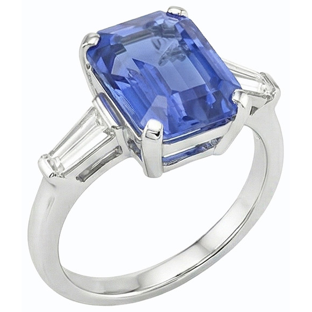 Natural Real ( Not Lab Grown )  Gemstone 3 Stone Ring Emerald Blue Sapphire 2.50 Carats Women Jewelry
