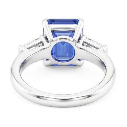 Natural Real ( Not Lab Grown )  Gemstone 3 Stone Ring Emerald Blue Sapphire 2.50 Carats Women Jewelry