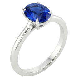Natural Sapphire Ring 2ct - White Gold 14K