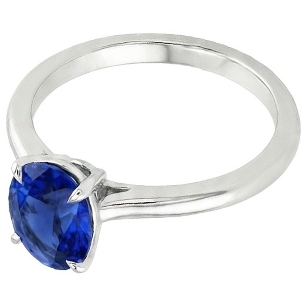 natural oval sapphire 2ct ring top view