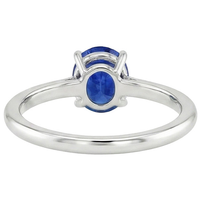natural oval sapphire 2ct ring on white background