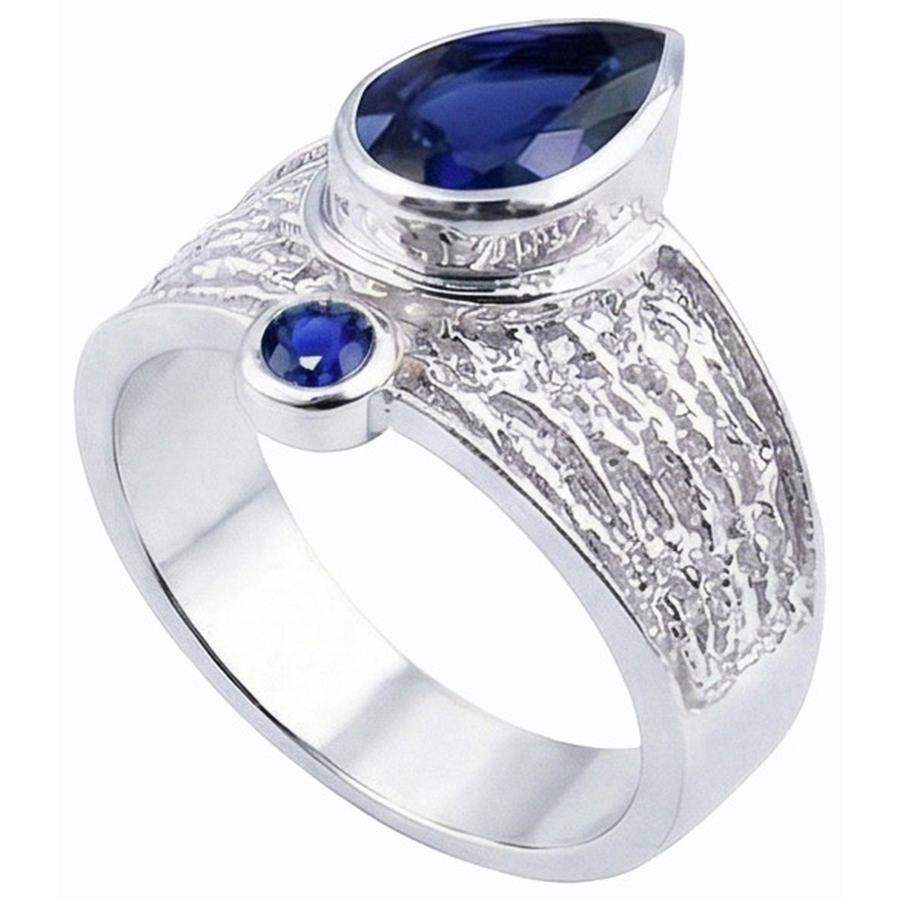 Natural Real ( Not Lab Grown )  Gemstone Ceylon Sapphire Ring Antique Style 2.75 Carats Women Jewelry