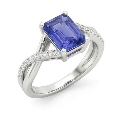Natural Real ( Not Lab Grown )  Gemstone Emerald Sapphire Ring Gold Infinity Shank Jewelry 3 Carats
