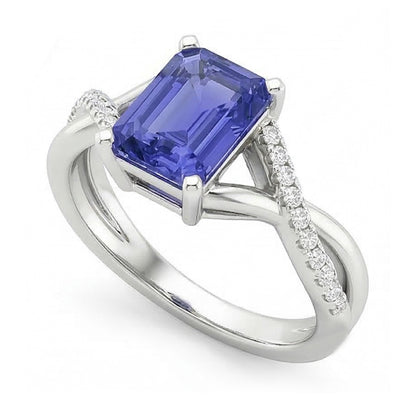 Natural Real ( Not Lab Grown )  Gemstone Emerald Sapphire Ring Gold Infinity Shank Jewelry 3 Carats