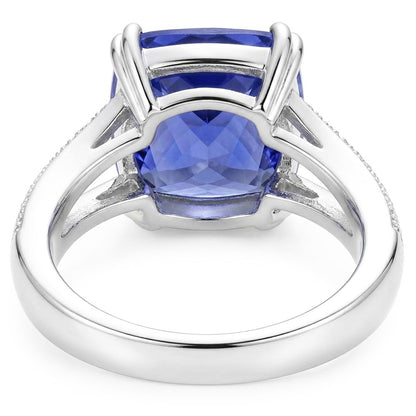 Natural Real ( Not Lab Grown )  Gemstone Jewelry Cushion Sapphire Ring 4 Carats Split Shank Jewelry