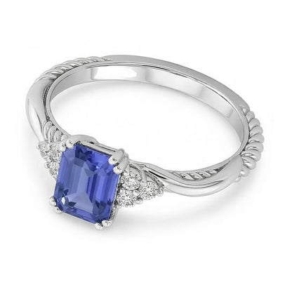 Natural Real ( Not Lab Grown )  Gemstone Jewelry Emerald Sapphire Ring Twisted Rope Style 2 Carats