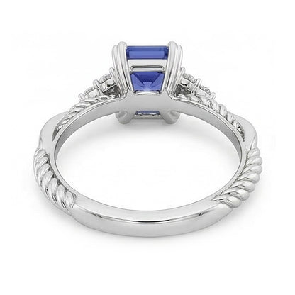 Natural Real ( Not Lab Grown )  Gemstone Jewelry Emerald Sapphire Ring Twisted Rope Style 2 Carats