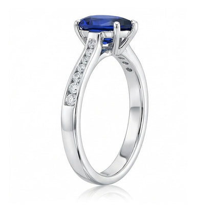 Natural Real ( Not Lab Grown )  Gemstone Jewelry Engagement Ring Pear Blue Sapphire 2 Carats
