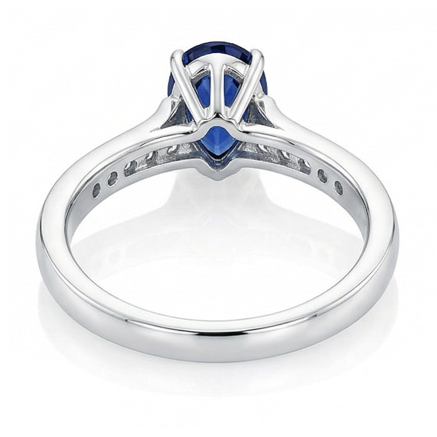 Natural Real ( Not Lab Grown )  Gemstone Jewelry Engagement Ring Pear Blue Sapphire 2 Carats