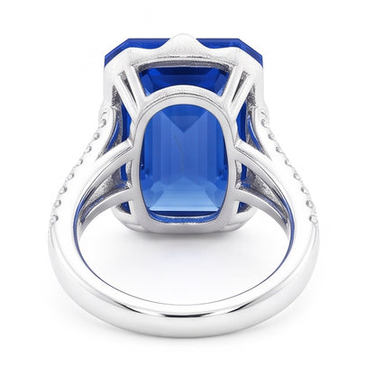 Natural Real ( Not Lab Grown )  Gemstone Ring Emerald Blue Sapphire Split Shank 5.50 Carats Jewelry