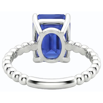 Natural Real ( Not Lab Grown )  Gemstone Ring Emerald Ceylon Sapphire Beaded Style 3 Carats