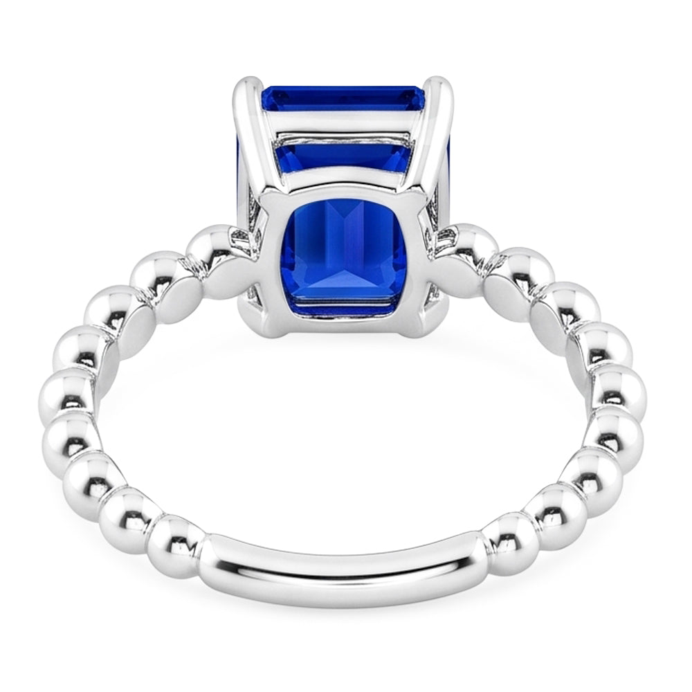 Natural Real ( Not Lab Grown )  Gemstone Ring Emerald Ceylon Sapphire Beaded Style 3 Carats