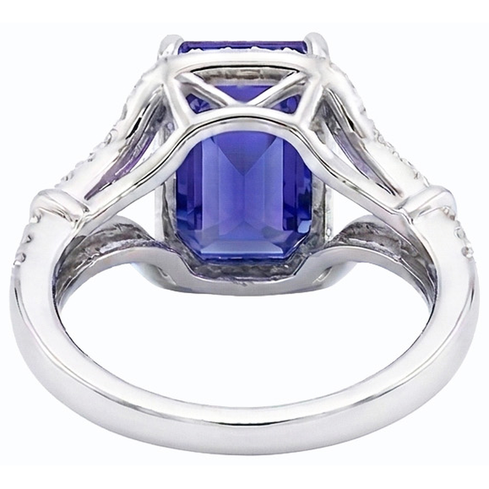 Natural Real ( Not Lab Grown )  Gemstone Ring Emerald Ceylon Sapphire Ring Split Shank 4 Carats