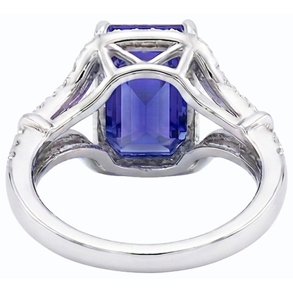 Natural Real ( Not Lab Grown )  Gemstone Ring Emerald Ceylon Sapphire Ring Split Shank 4 Carats