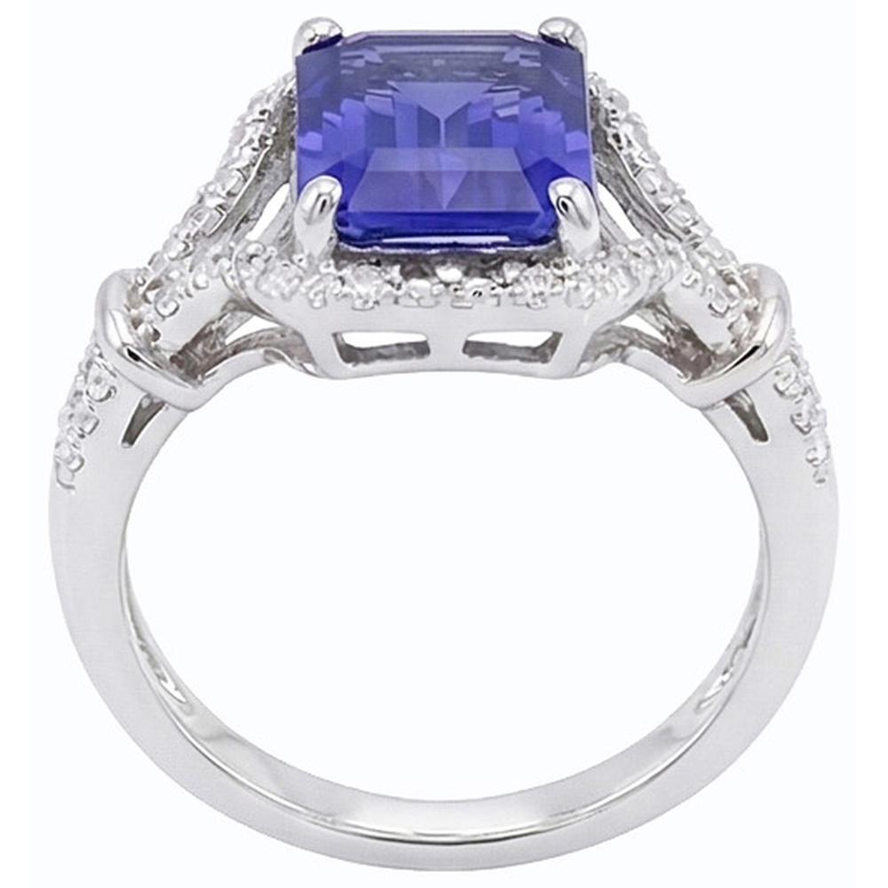 Natural Real ( Not Lab Grown )  Gemstone Ring Emerald Ceylon Sapphire Ring Split Shank 4 Carats