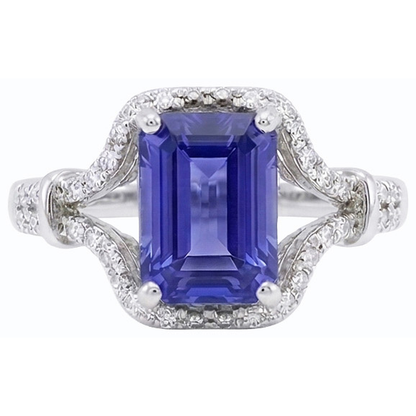 Natural Real ( Not Lab Grown )  Gemstone Ring Emerald Ceylon Sapphire Ring Split Shank 4 Carats
