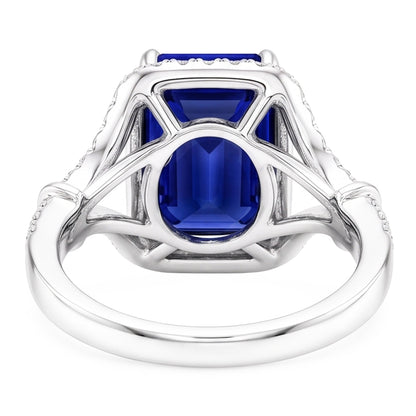 Natural Real ( Not Lab Grown )  Gemstone Ring Emerald Ceylon Sapphire Ring Split Shank 4 Carats